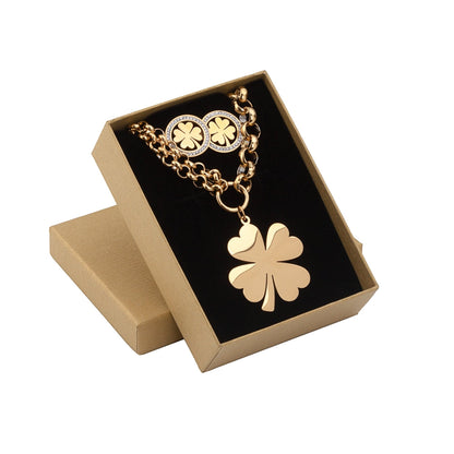 Set of 2 steel jewelry - Clover