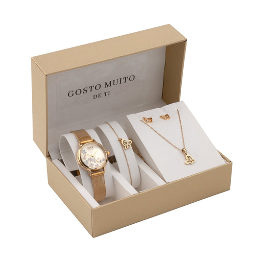 Steel jewelry set - "I really like you" - Butterfly