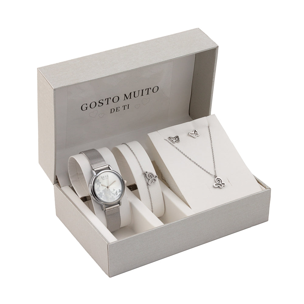 Steel jewelry set - "I really like you" - Butterfly