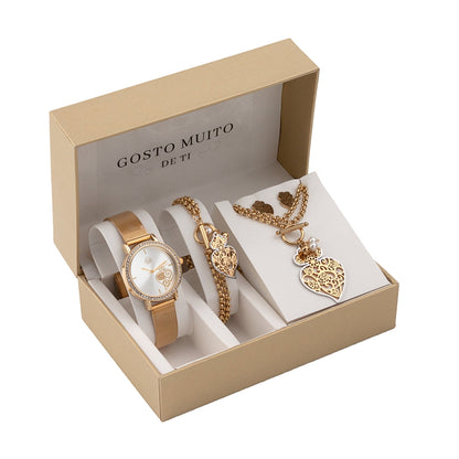 Steel jewelry set - "I Love You" - Coração de Viana