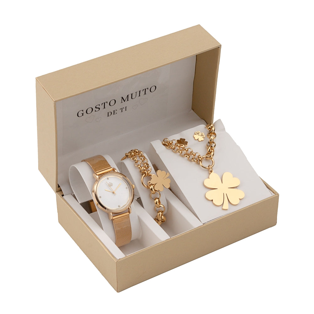 Steel jewelry set - "I really like you" - Trevo