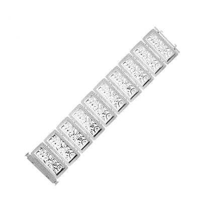 pulseira hedra prata feminina Carmo Joalheiros bracelete largo com paineis retangulares em filigrana e fecho seguro