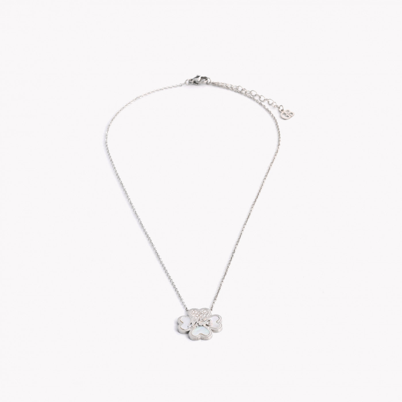 colar de aço trevo mãe Carmo Joalheiros colar com corrente fina pendente trevo polido ajustável