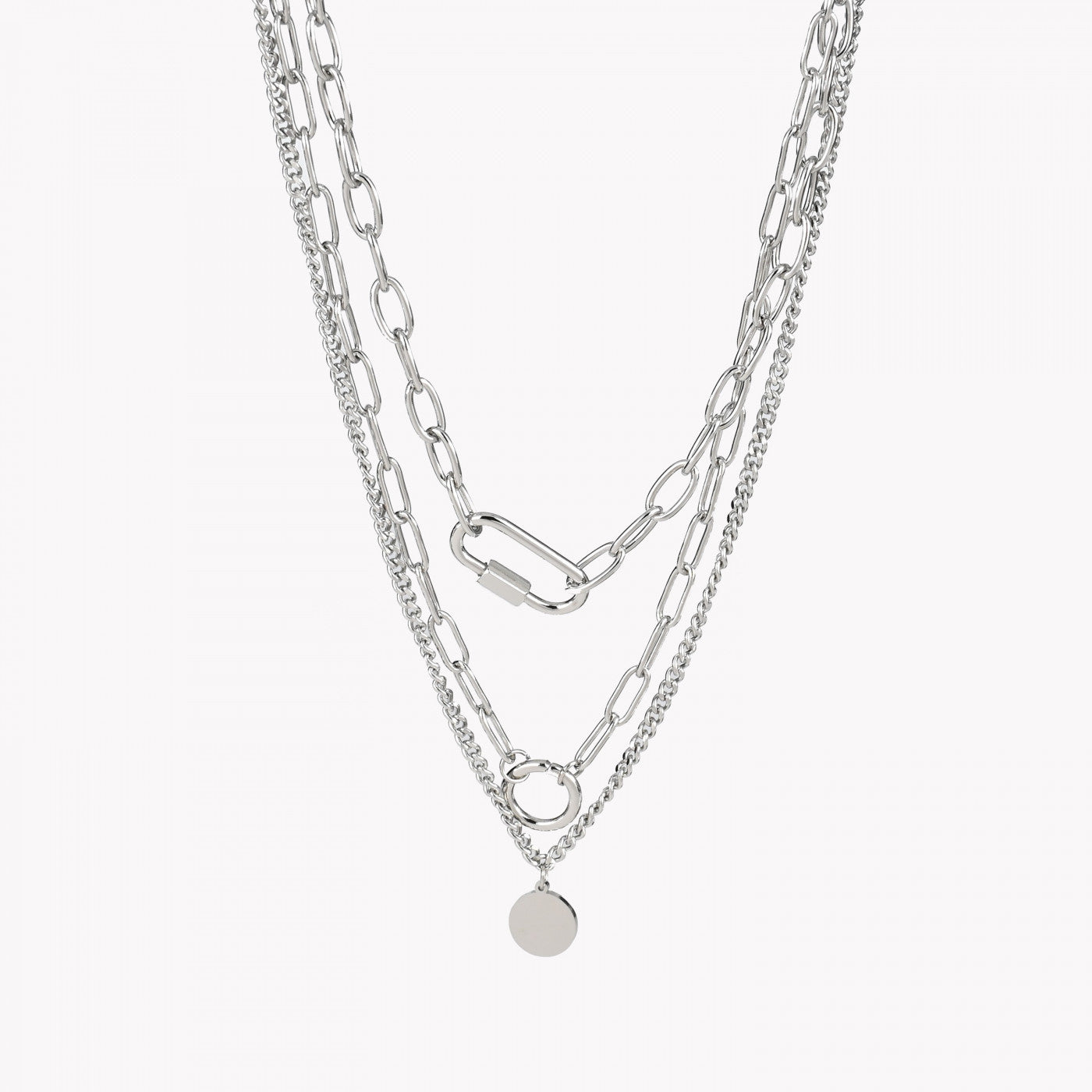 Pack of 3 steel chain necklaces 