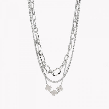 Pack of 3 steel shamrock necklaces 