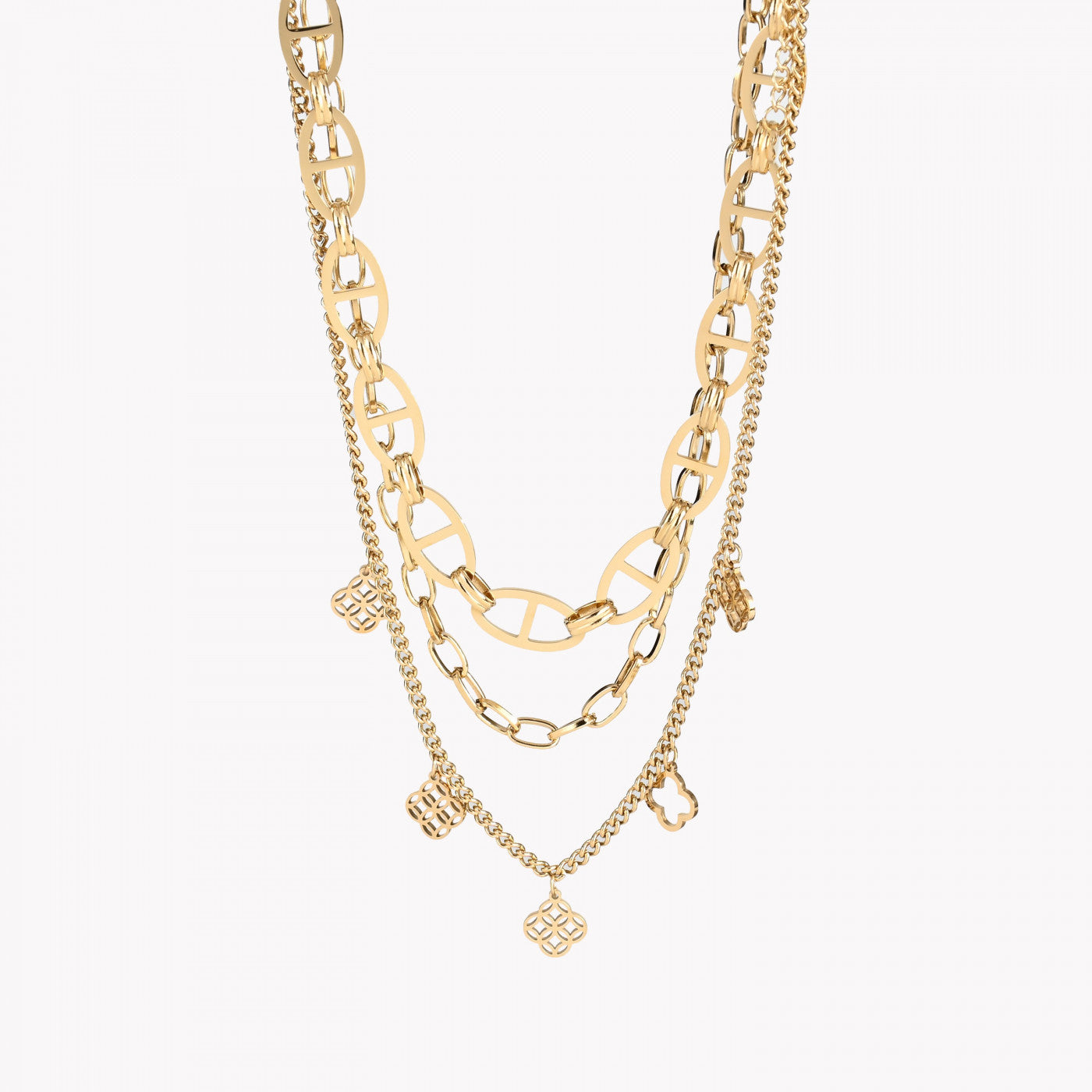 Pack of 3 simple steel necklaces