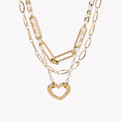 Pack of 3 steel heart necklaces 