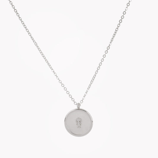 Steel necklace with mother of pearl and 1 girl