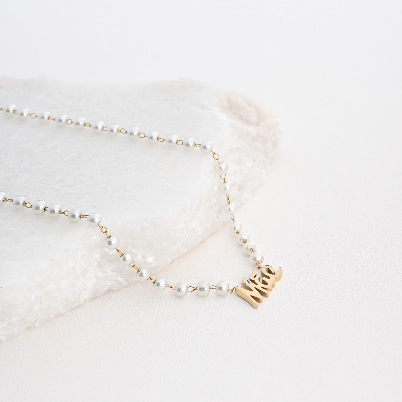 Steel necklace with pearls - MÃE 