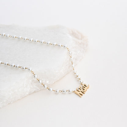 Steel necklace with pearls - MÃE 