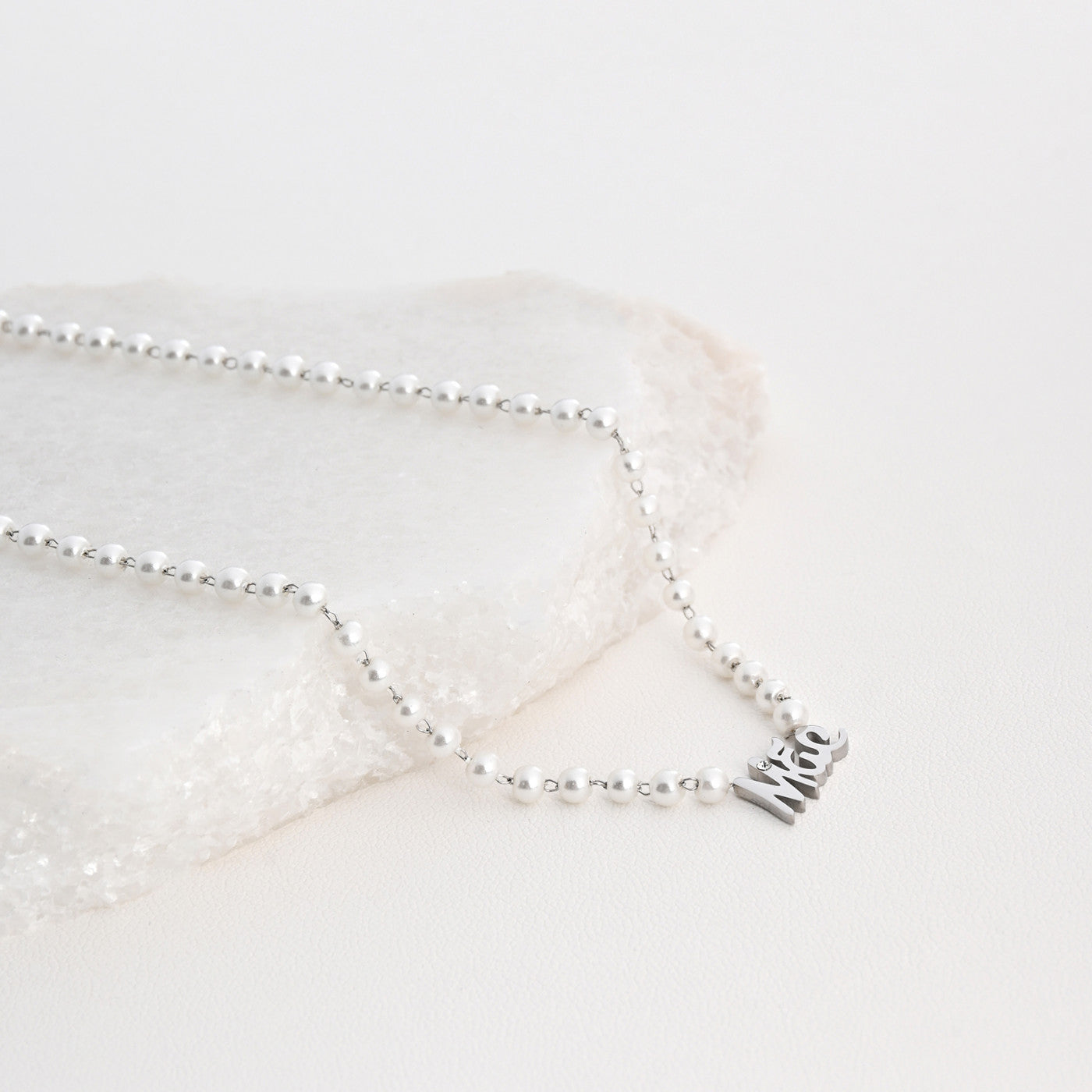 Steel necklace with pearls - MÃE 