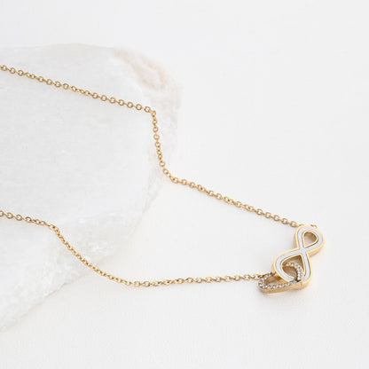 Heart and infinity steel necklace 