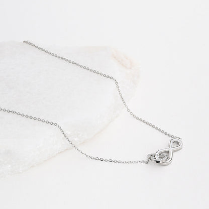 Heart and infinity steel necklace 