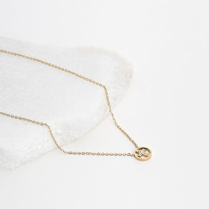 Steel cross necklace with diamonds 