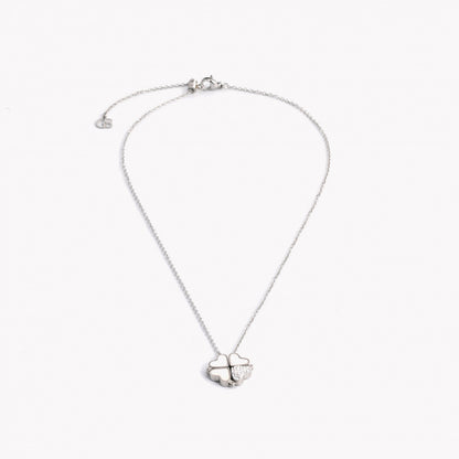 Steel shamrock and heart necklace - 2 in 1