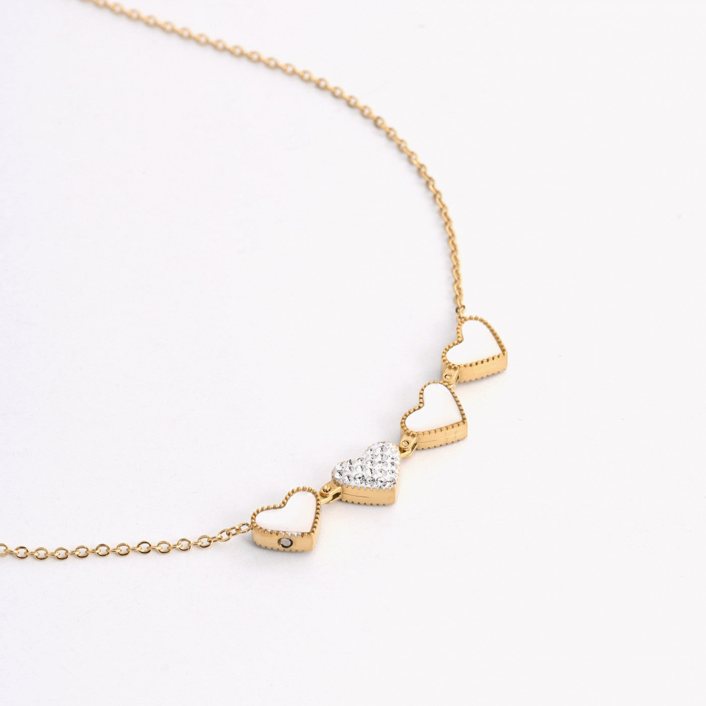 Steel shamrock and heart necklace - 2 in 1