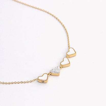 Steel shamrock and heart necklace - 2 in 1