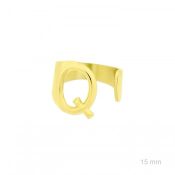 Anel de Aço com Letra Inicial Carmo Joalheiros