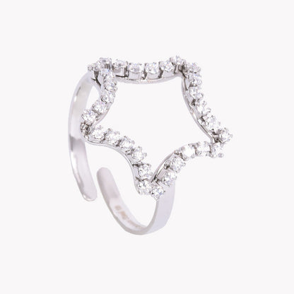 Anel em aço ajustável estrela - Terra de Estrelas