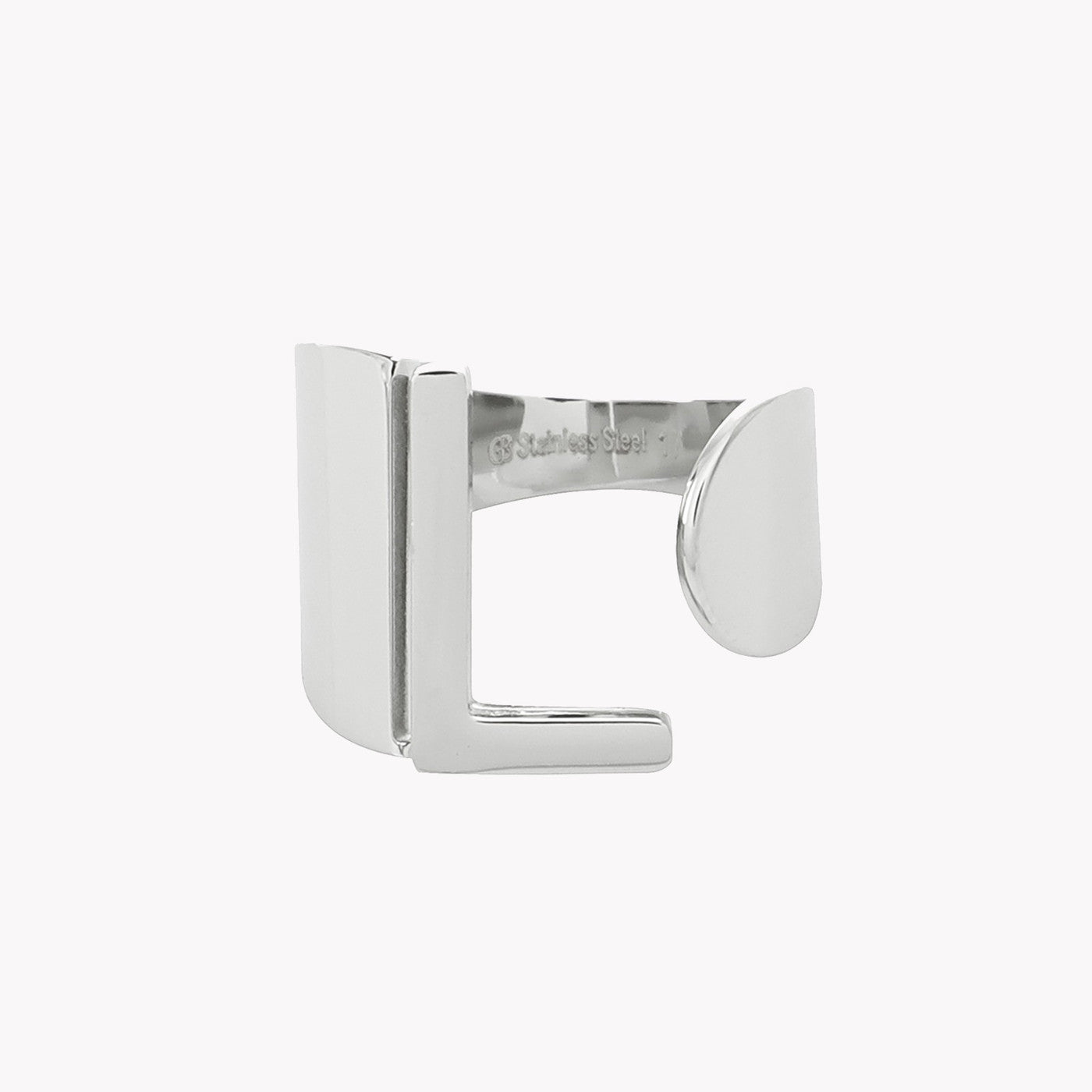 Steel Ring with Initial Letter