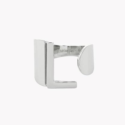Steel Ring with Initial Letter