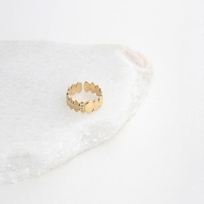 Anel ajustável aço simples largo - Terra de Estrelas