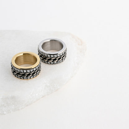 Double shiny steel ring