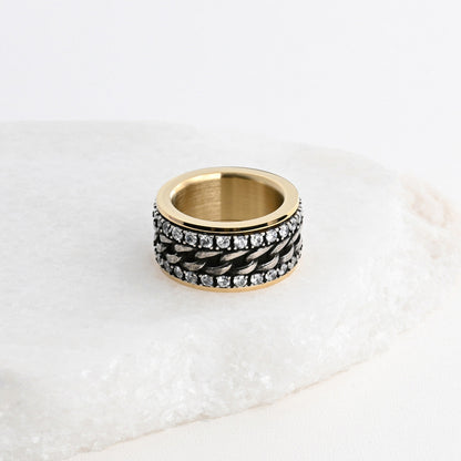 Double shiny steel ring