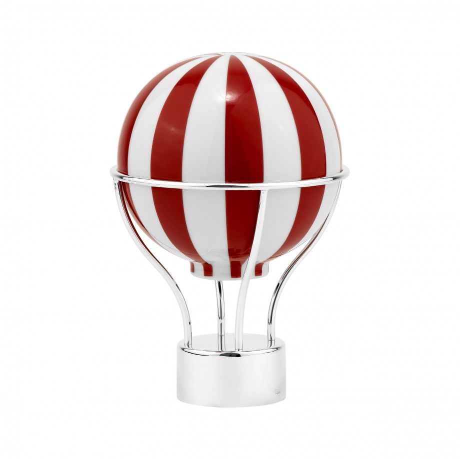 mealheiro circo topázio em prata com esmalte vermelho e branco formato balão decorativo Carmo Joalheiros para quarto e presente
