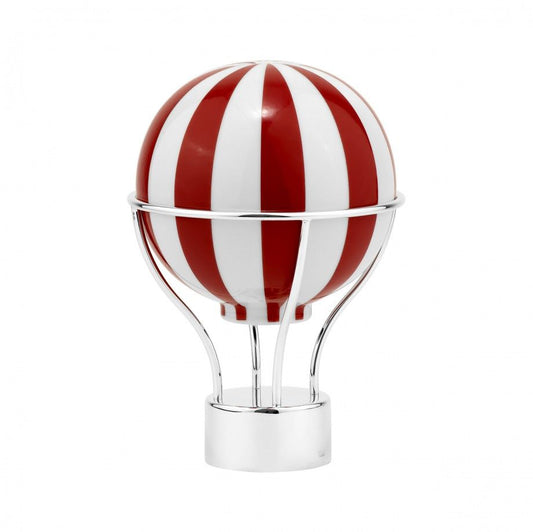 mealheiro circo topázio em prata com esmalte vermelho e branco formato balão decorativo Carmo Joalheiros para quarto e presente