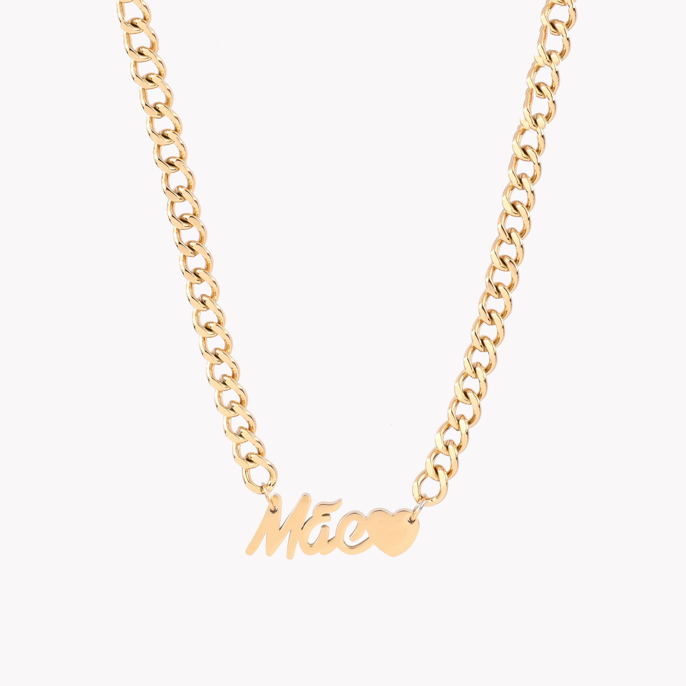 Steel necklace with the word MOTHER