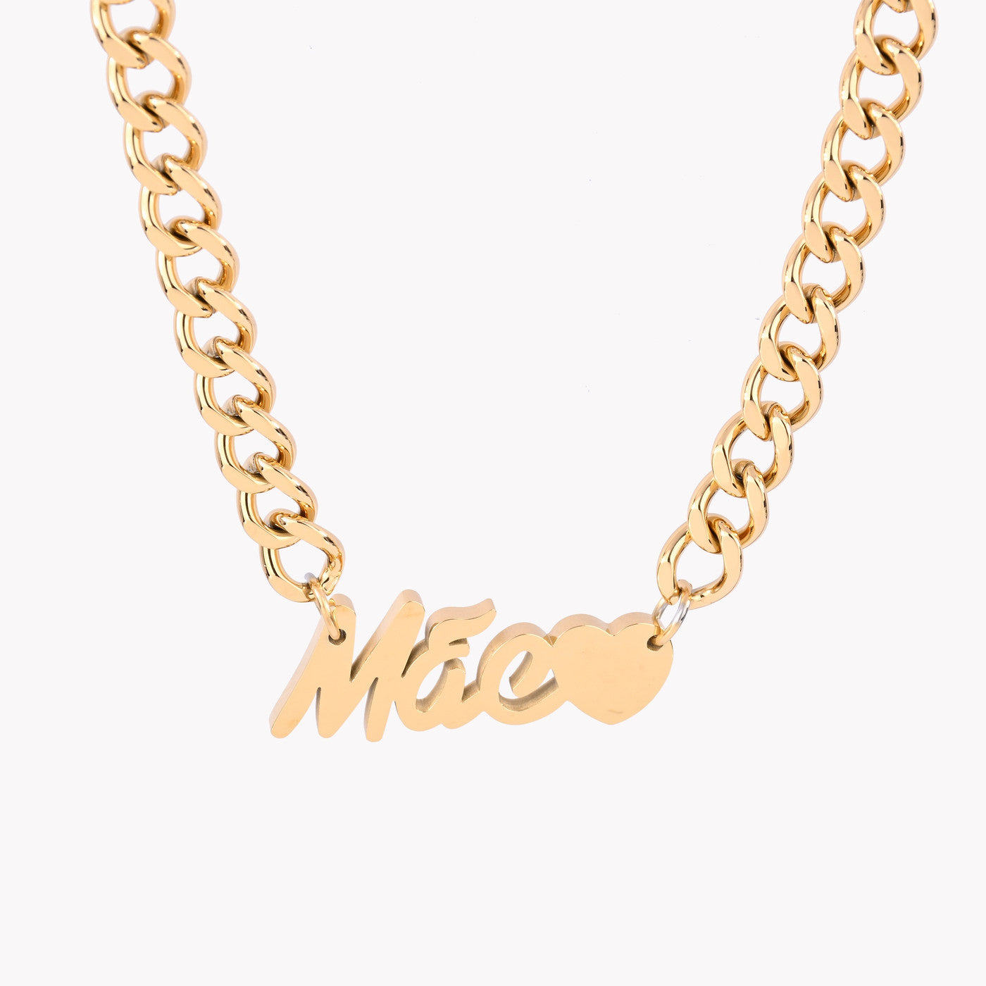 Steel necklace with the word MOTHER