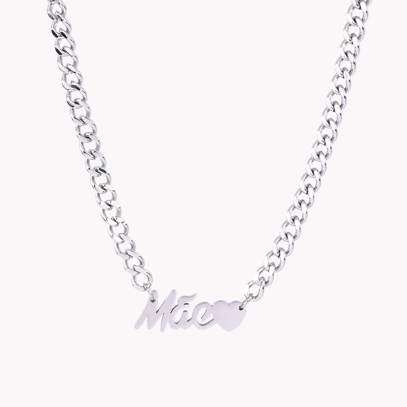 Steel necklace with the word MOTHER