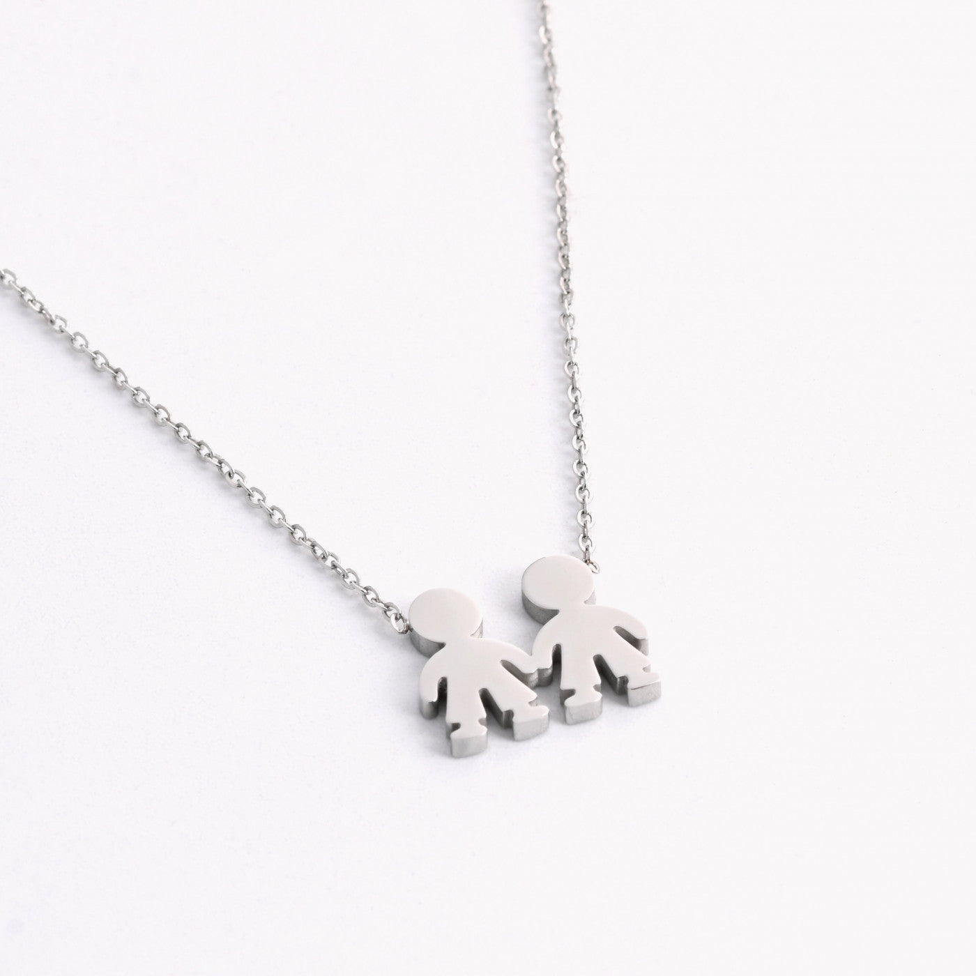 Two boys steel necklace