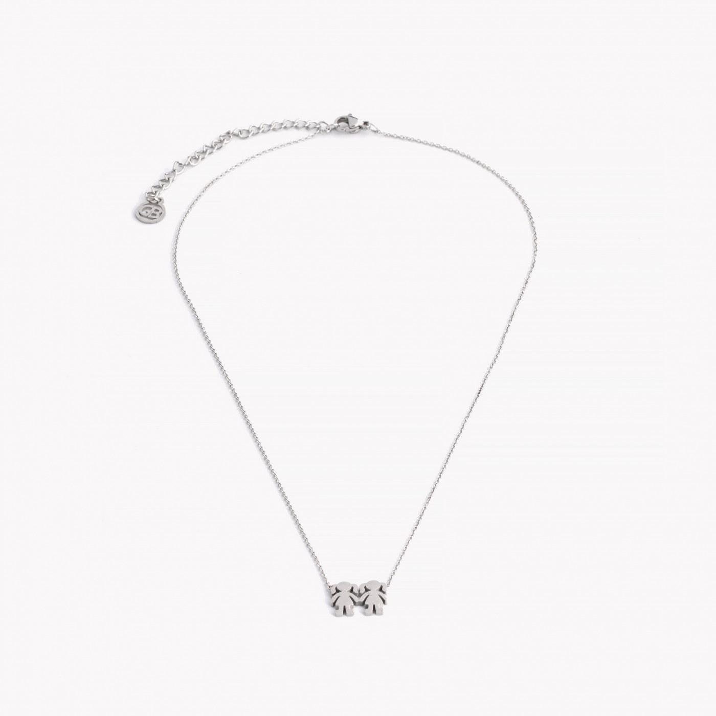 Two girls steel necklace