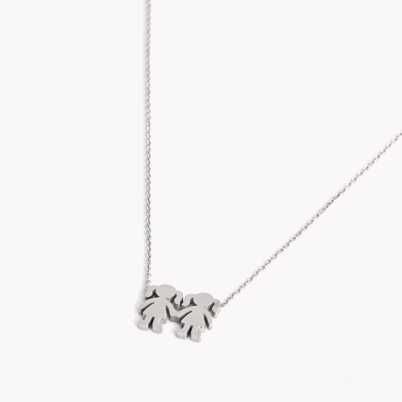 Two girls steel necklace