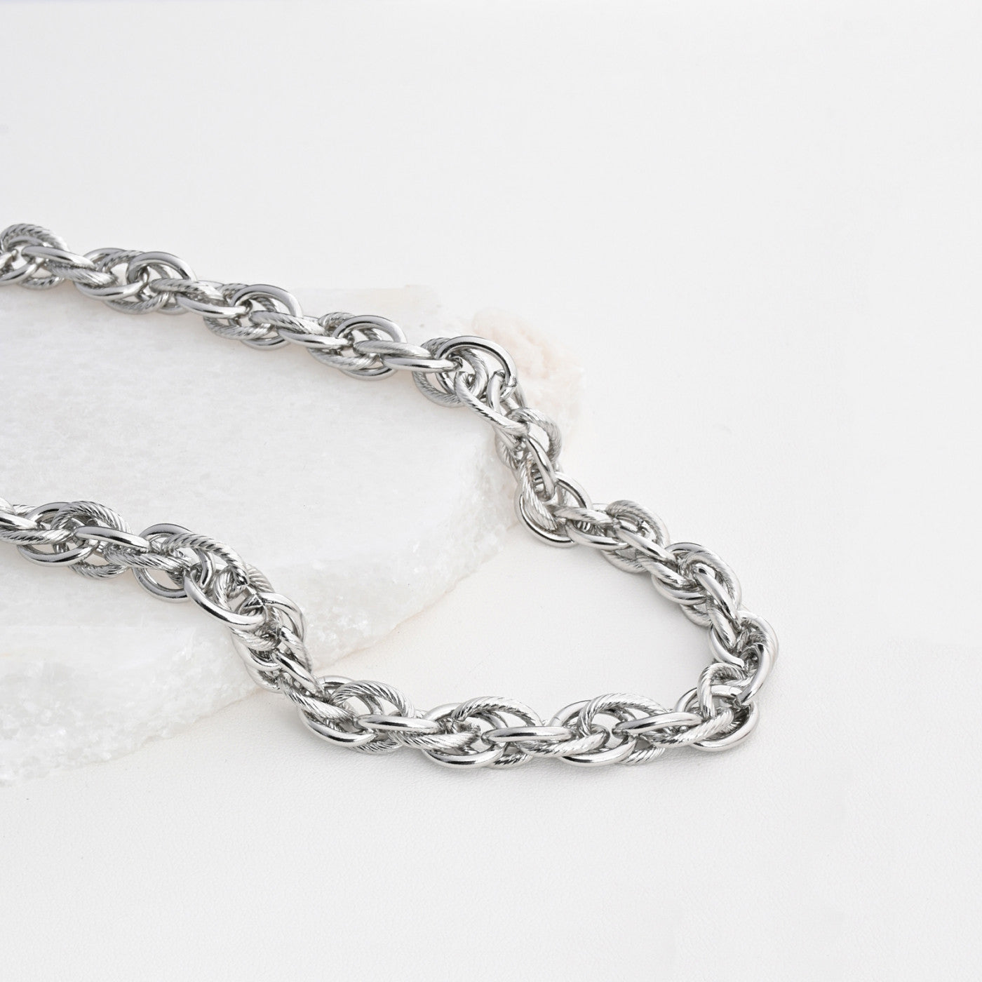 Thick base steel necklace