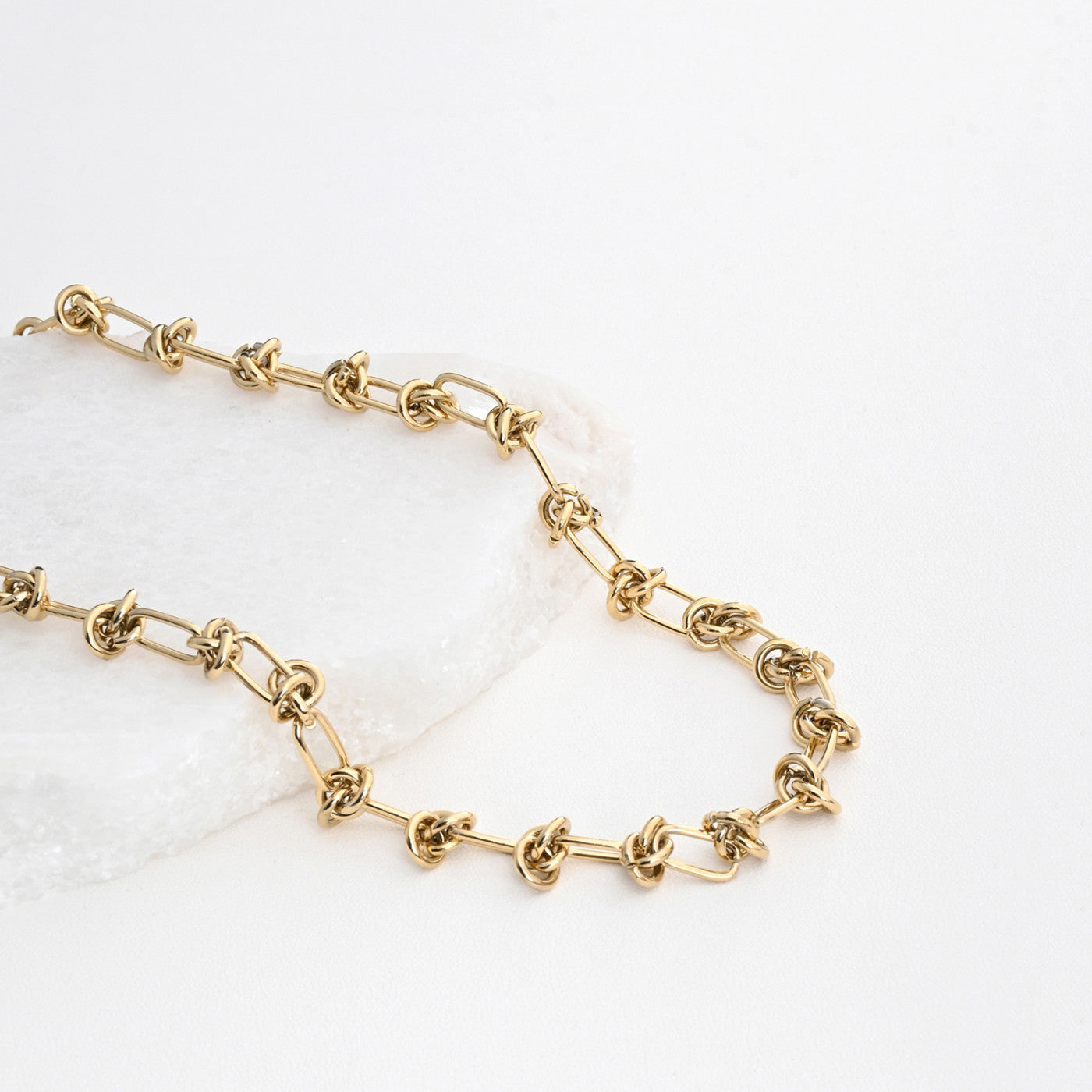 Knotted steel necklace