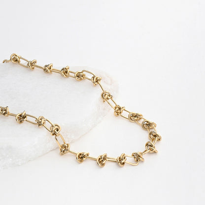 Knotted steel necklace