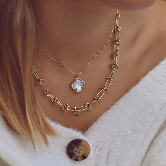 Knotted steel necklace