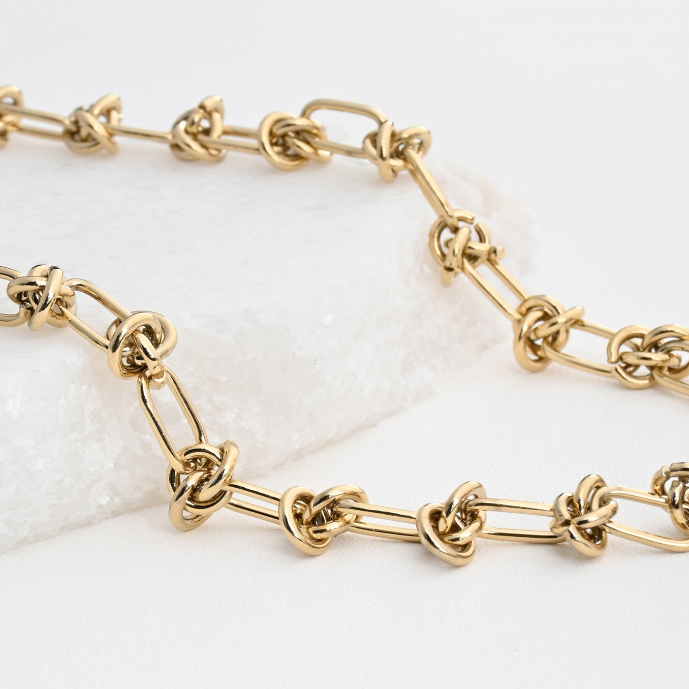 Knotted steel necklace