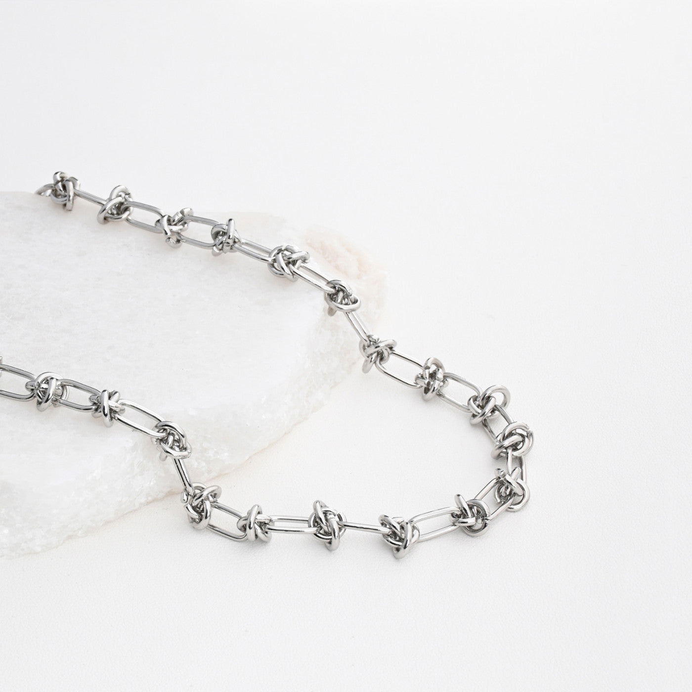 Knotted steel necklace