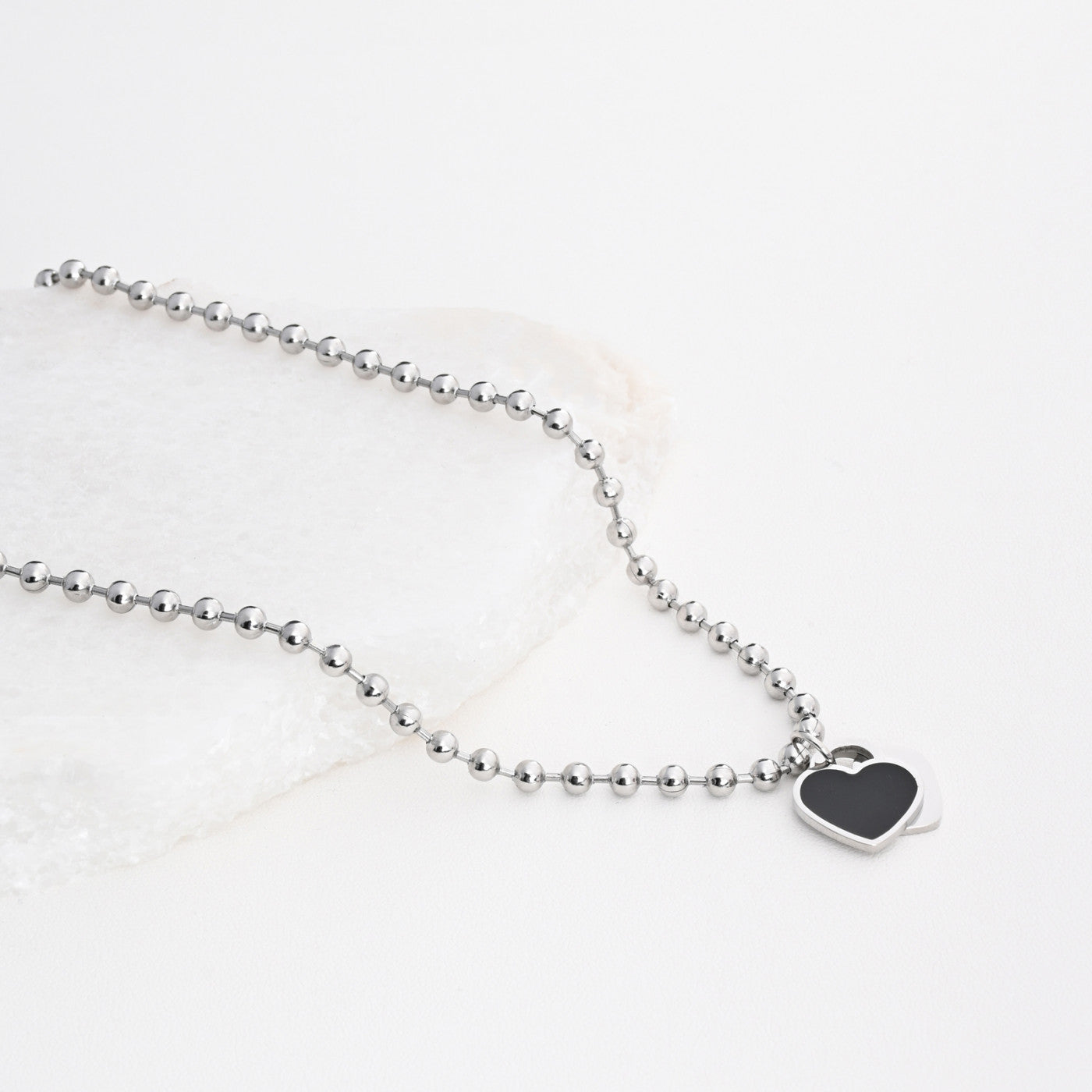 Double heart steel necklace - Colors