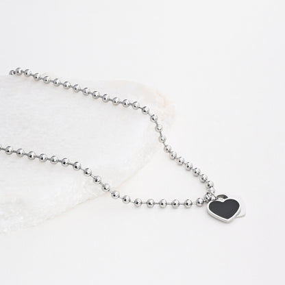 Double heart steel necklace - Colors