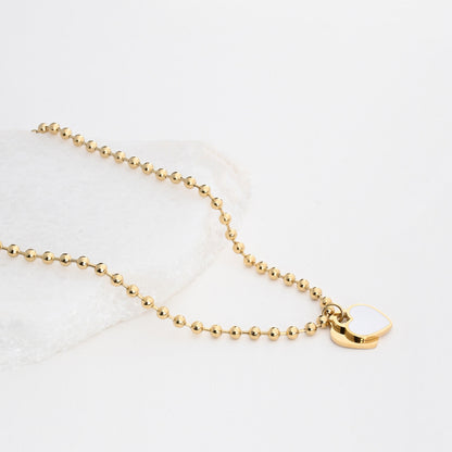 Double heart steel necklace - Colors