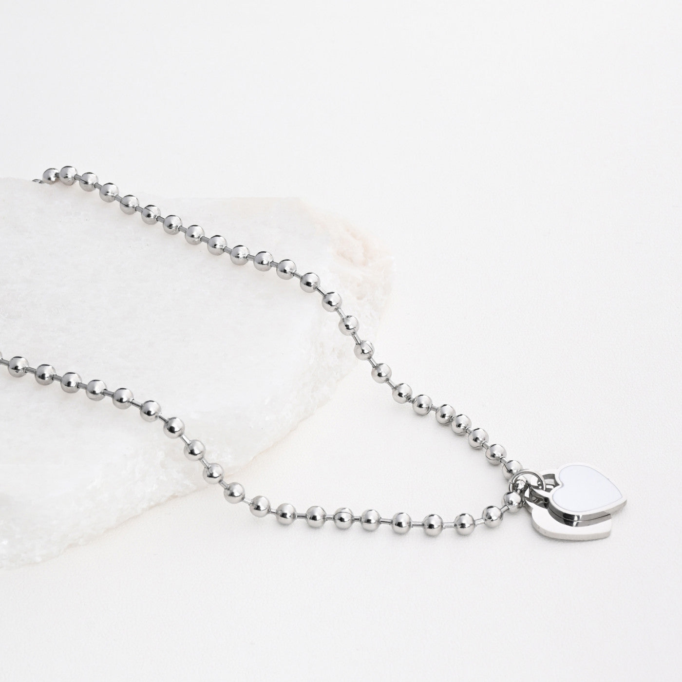 Double heart steel necklace - Colors