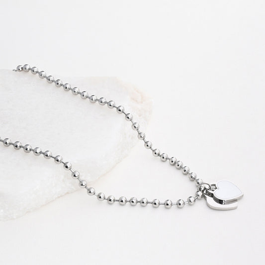 Double heart steel necklace - Colors