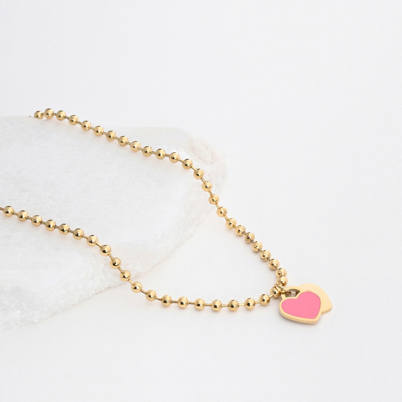 Double heart steel necklace - Colors