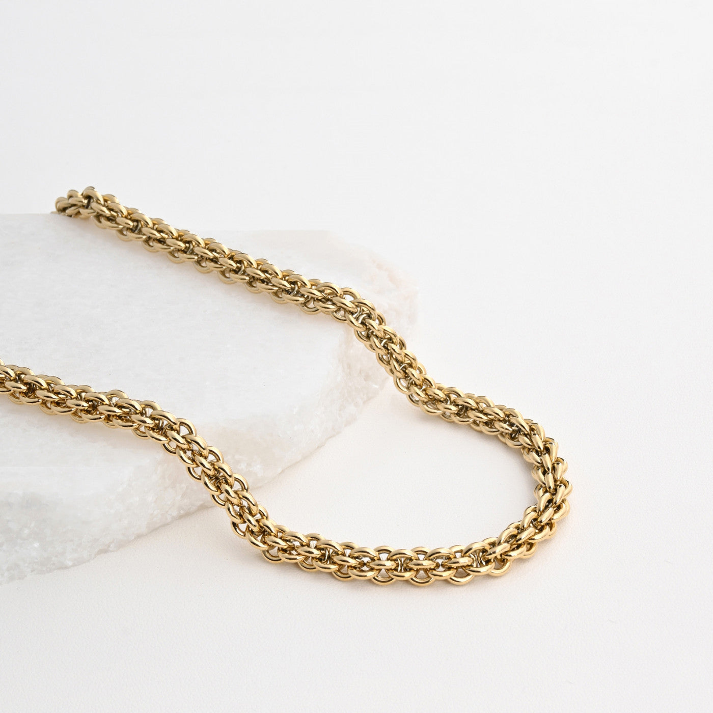 Thick steel link necklace