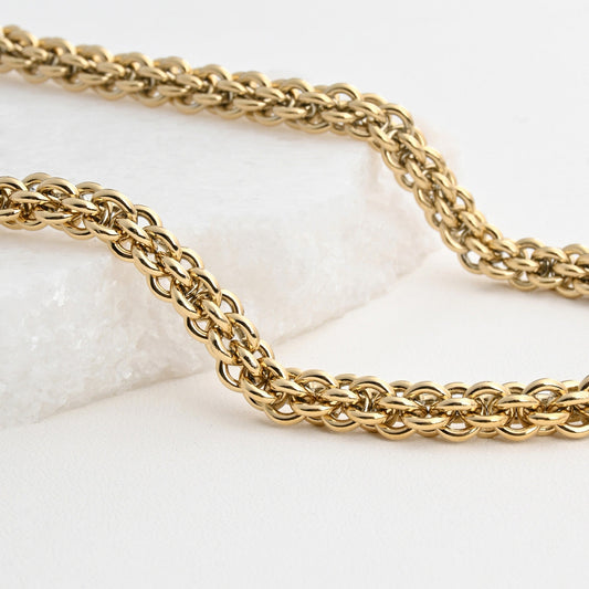 Thick steel link necklace